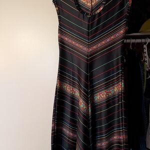 Elegant Black Striped Dress